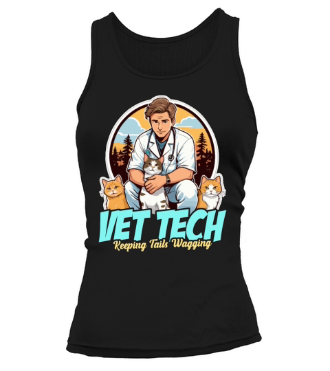 Vet Tech Keeping Tails Wagging Veterinary Medicine Tank top Woman