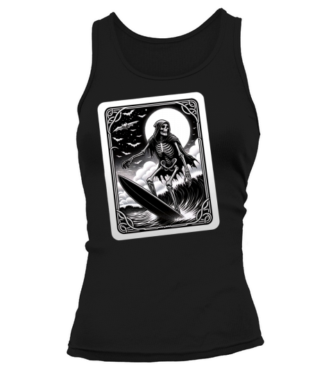 Vintage Surfing Skeleton Shirt Halloween Surfboard Tank top Woman