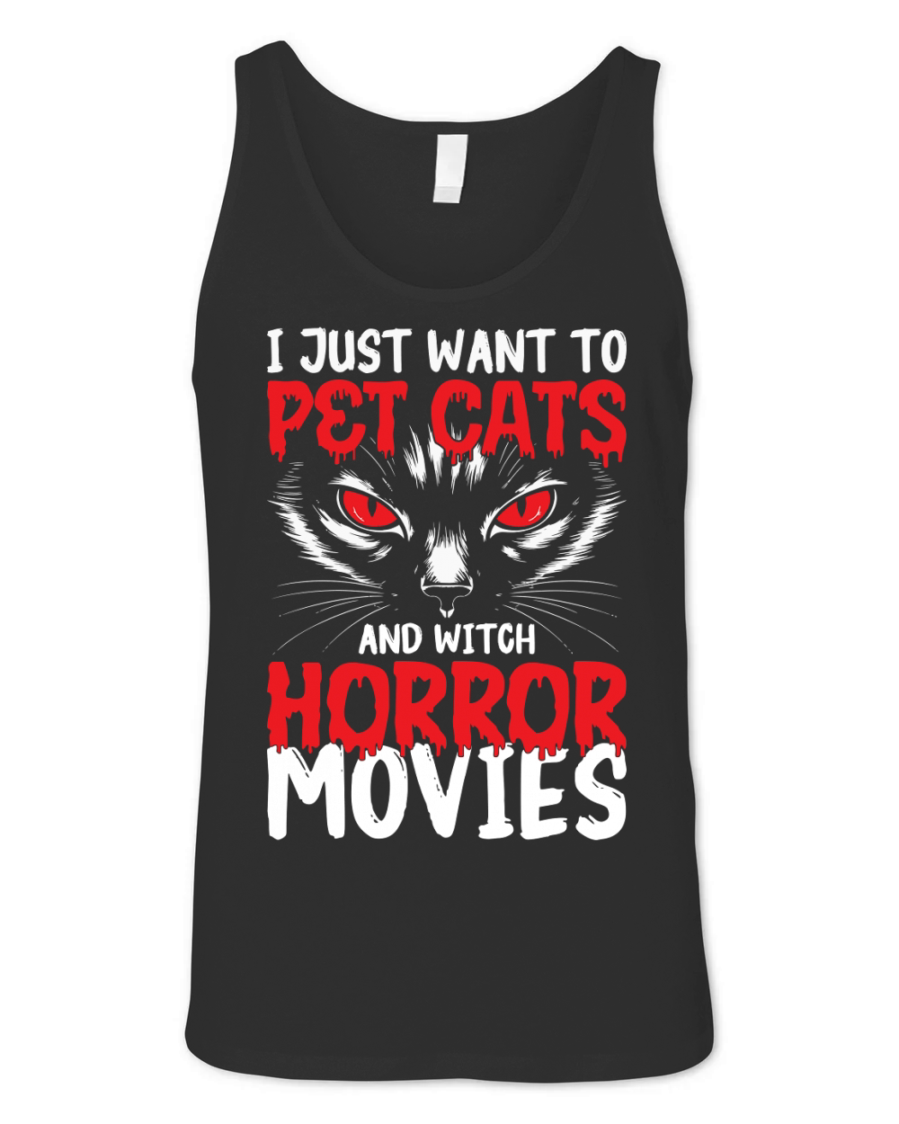 i just want to pet cats and witch horror movies Unisex Jersey Tank