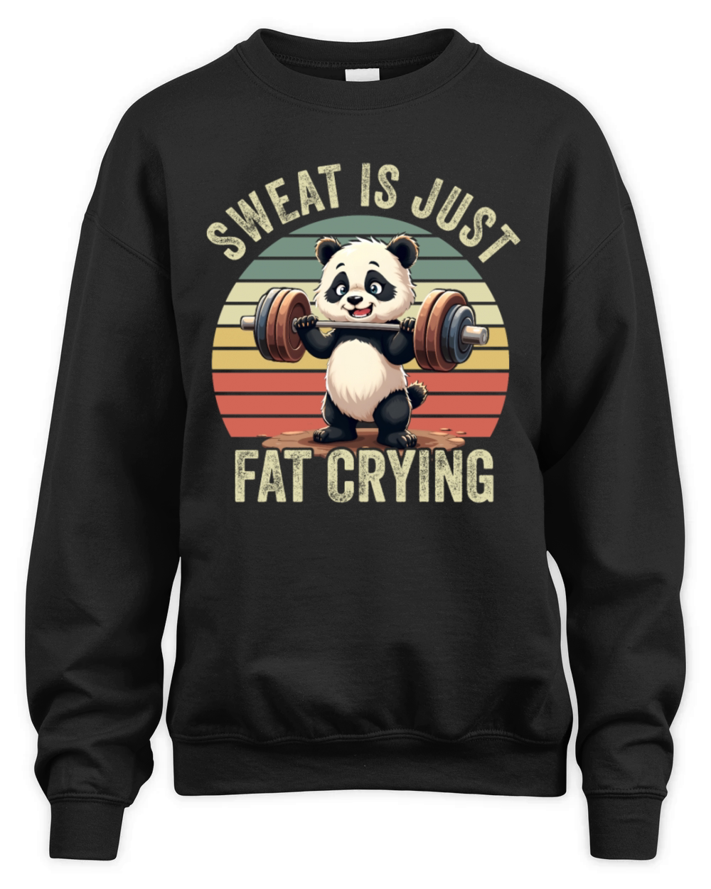 Funny Panda Sweat Is Just Fat Crying Gym Unisex Premium Crewneck Sweatshirt