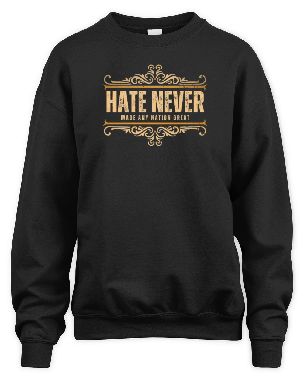 Hate Never Made Any Nation Great Vintage Political Unisex Premium Crewneck Sweatshirt