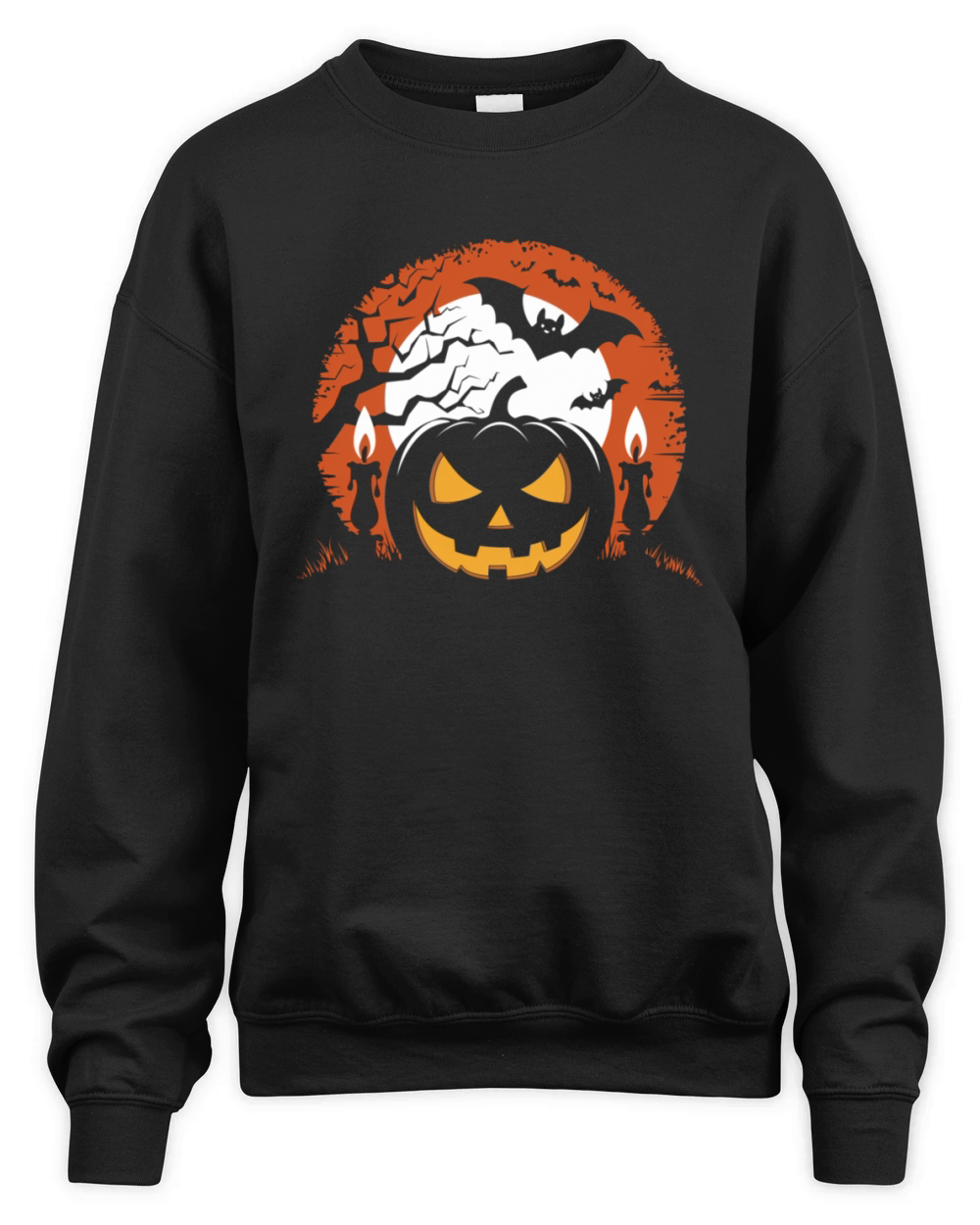 Vintage Pumpkin Scene Halloween Classic T-Shirt Unisex Premium Crewneck Sweatshirt