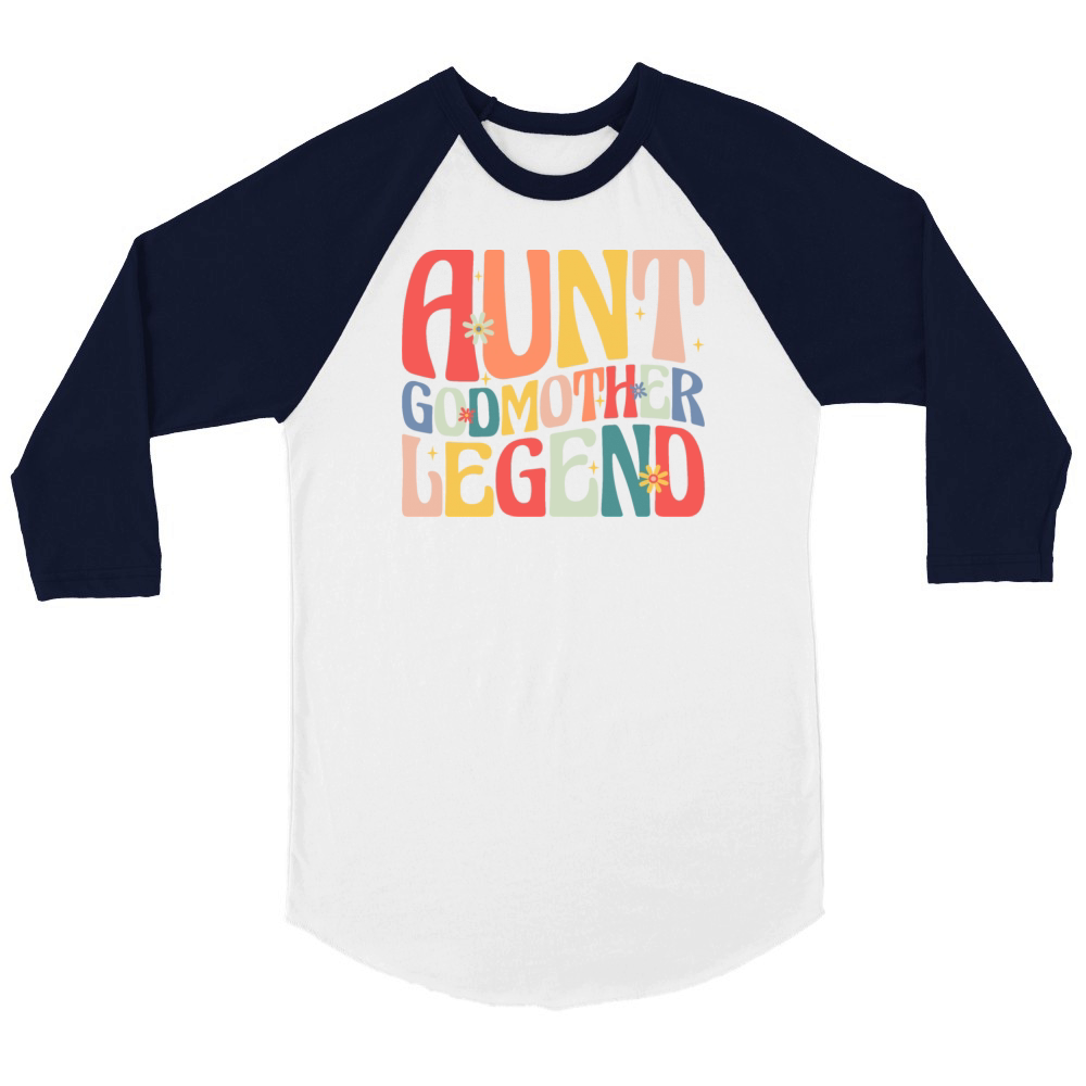 Aunt Godmother Legend Unisex ¾ sleeve Raglan T-shirt