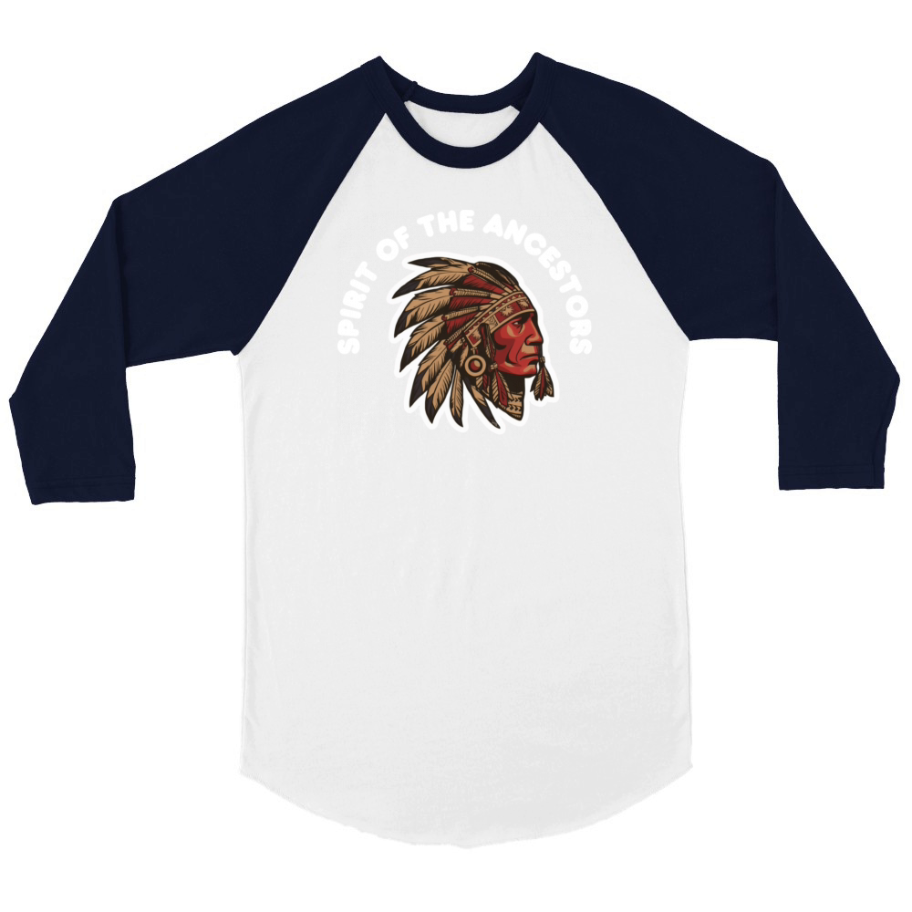 Celebrate Native American Day with our vibrant des Unisex ¾ sleeve Raglan T-shirt