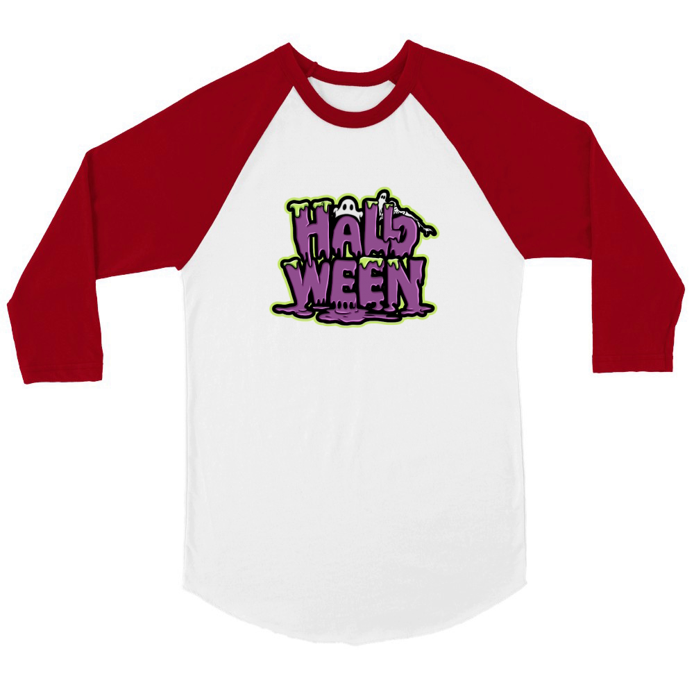 halloween 2 1 Unisex ¾ sleeve Raglan T-shirt