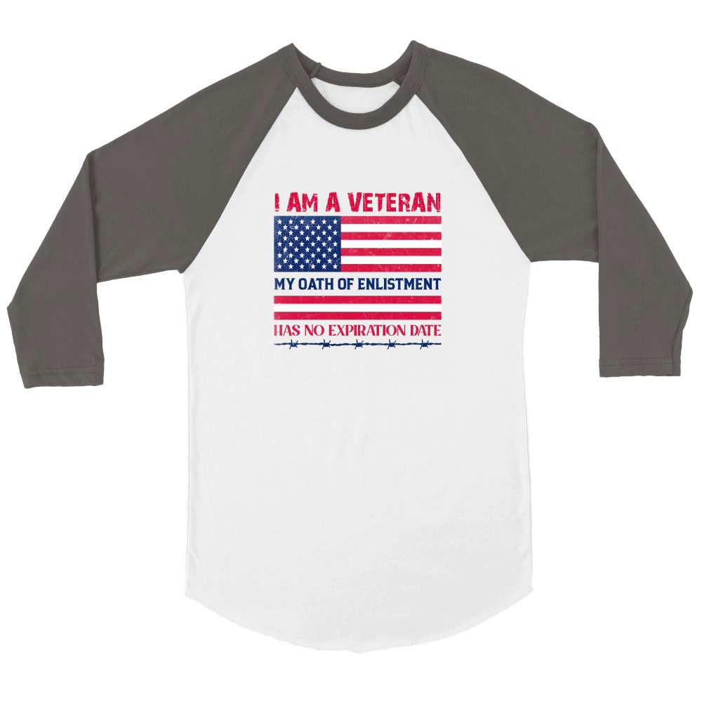 I am a veteran my oath of enlistment Unisex ¾ sleeve Raglan T-shirt