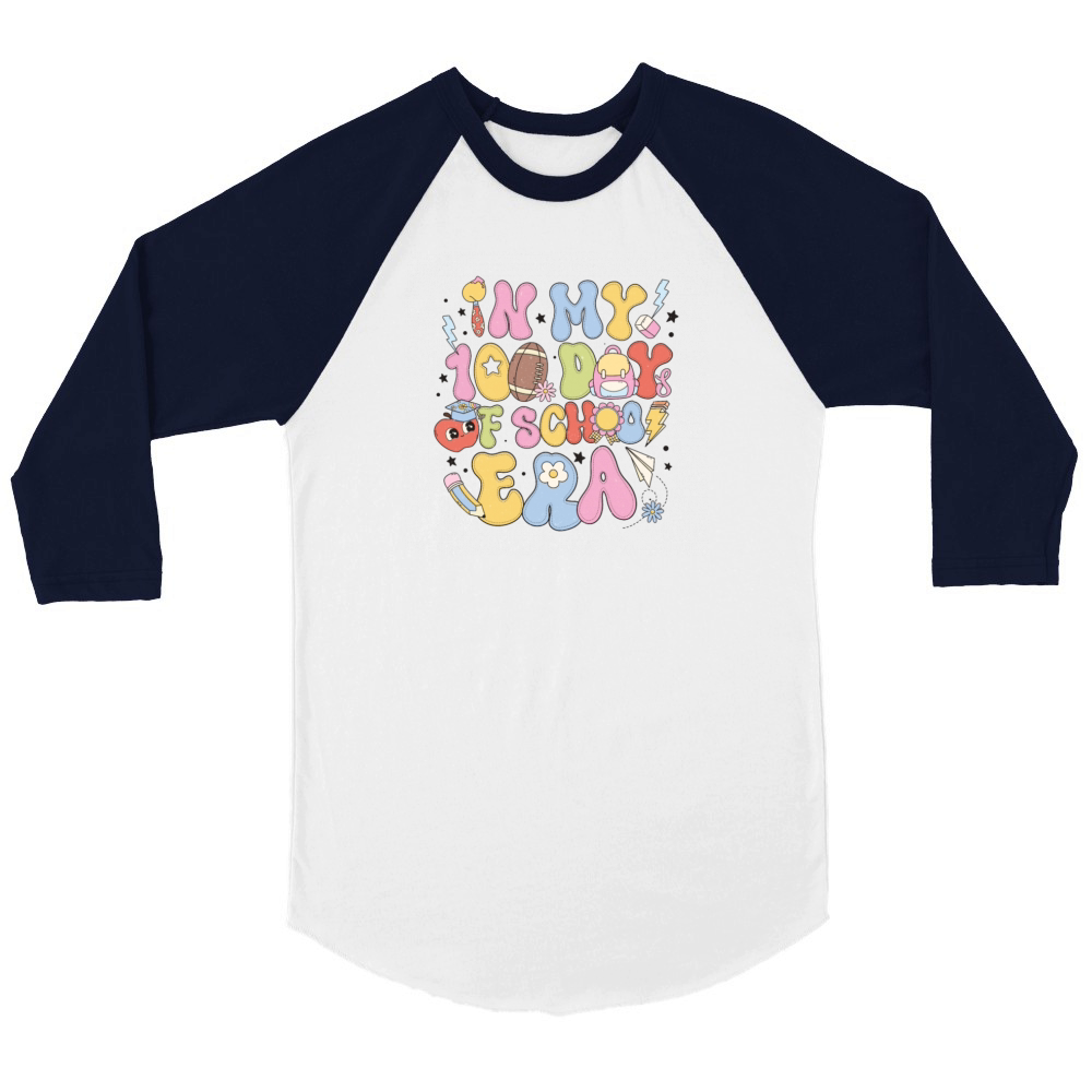 In my 100th day of school Unisex ¾ sleeve Raglan T-shirt