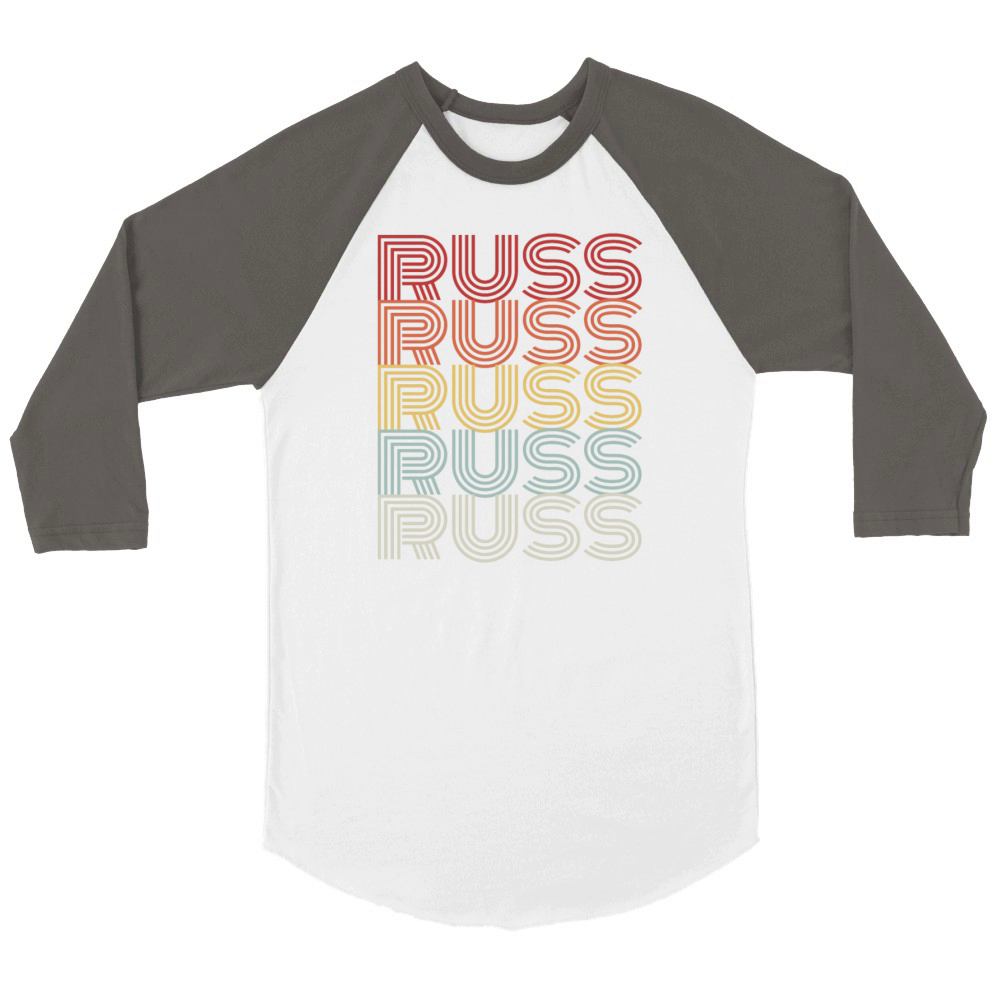 Russ Retro I Love Russ Vintage Russ Lover Russvint Unisex ¾ sleeve Raglan T-shirt