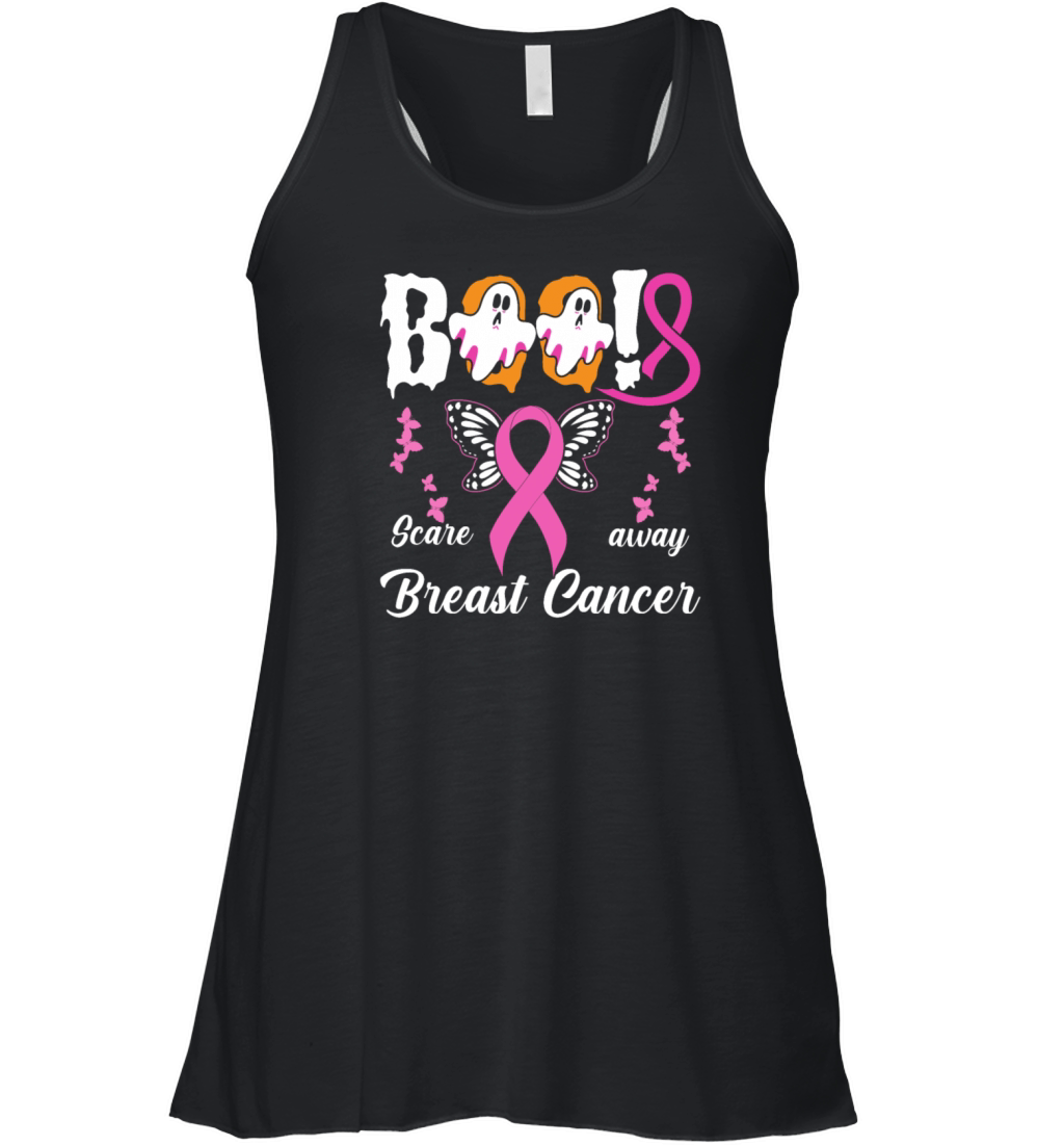 Scare away Breast Cancer Pink Ribbon Halloween Women's Flowy Tank Top