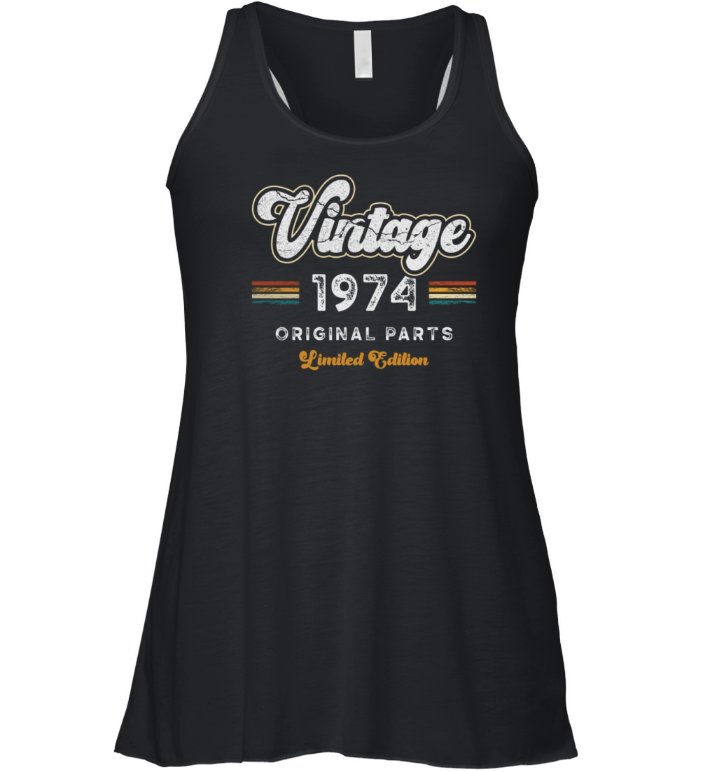 Vintage 1974 Birthday Retro Women's Flowy Tank Top