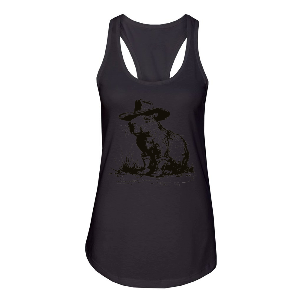 Capybara Cowboy Women's Racerback Tank