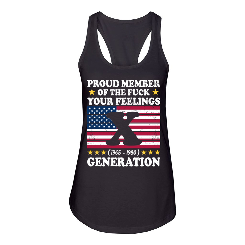 Vintage Funny Generation Gen X Women's Racerback Tank