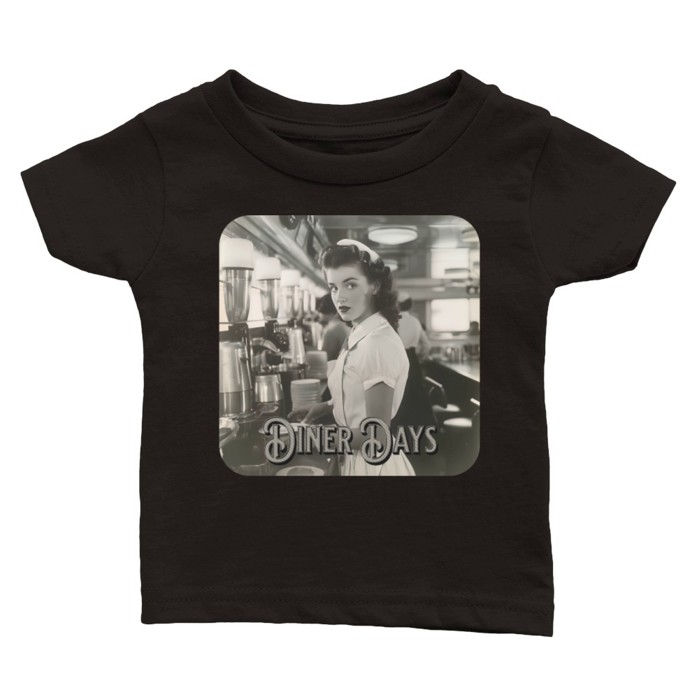 Vintage Diner Days Retro Design Classic Baby Crewneck T-shirt