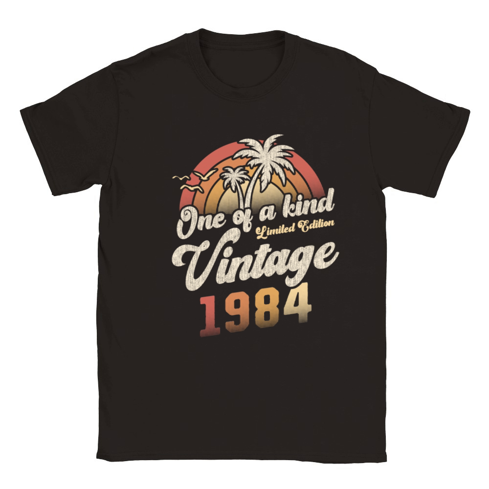 Vintage 1984 Birthday Palm Trees Classic Kids Crewneck T-shirt