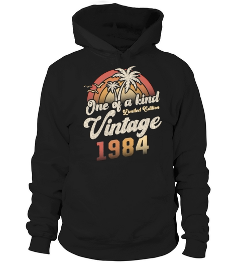 Vintage 1984 Birthday Palm Trees Hoodie Unisex