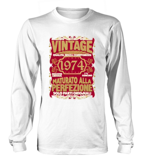 50 Compleanno 50 Uomo Anni Retro Vintage 1974 Reg Long sleeved Unisex