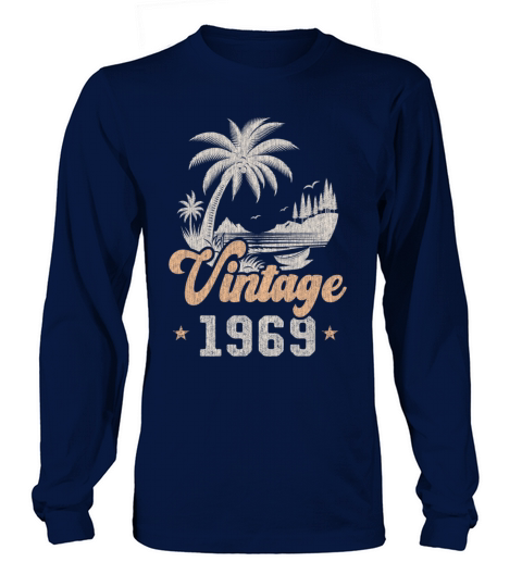 Vintage 1969 Birthday Palm Trees Long sleeved Unisex