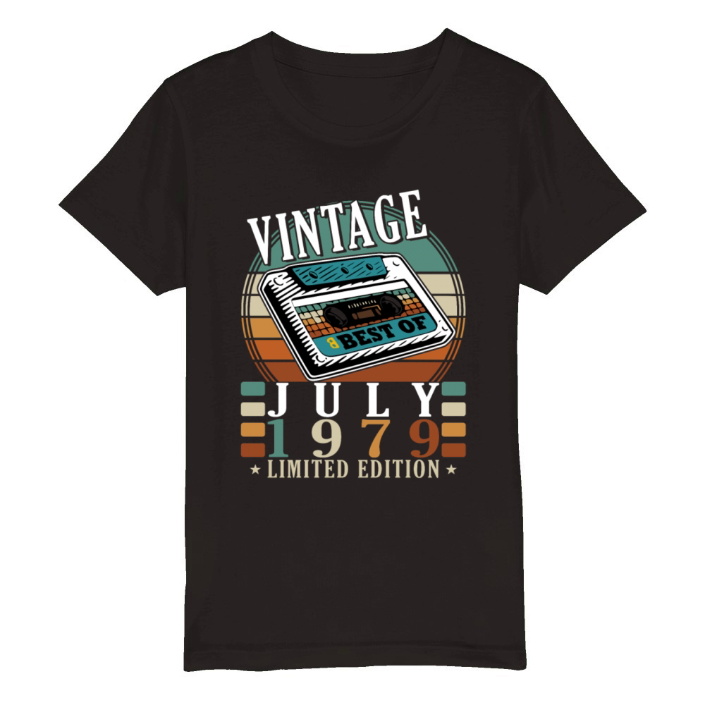 45th birthday 45 years July 1979 Organic Kids Crewneck T-shirt