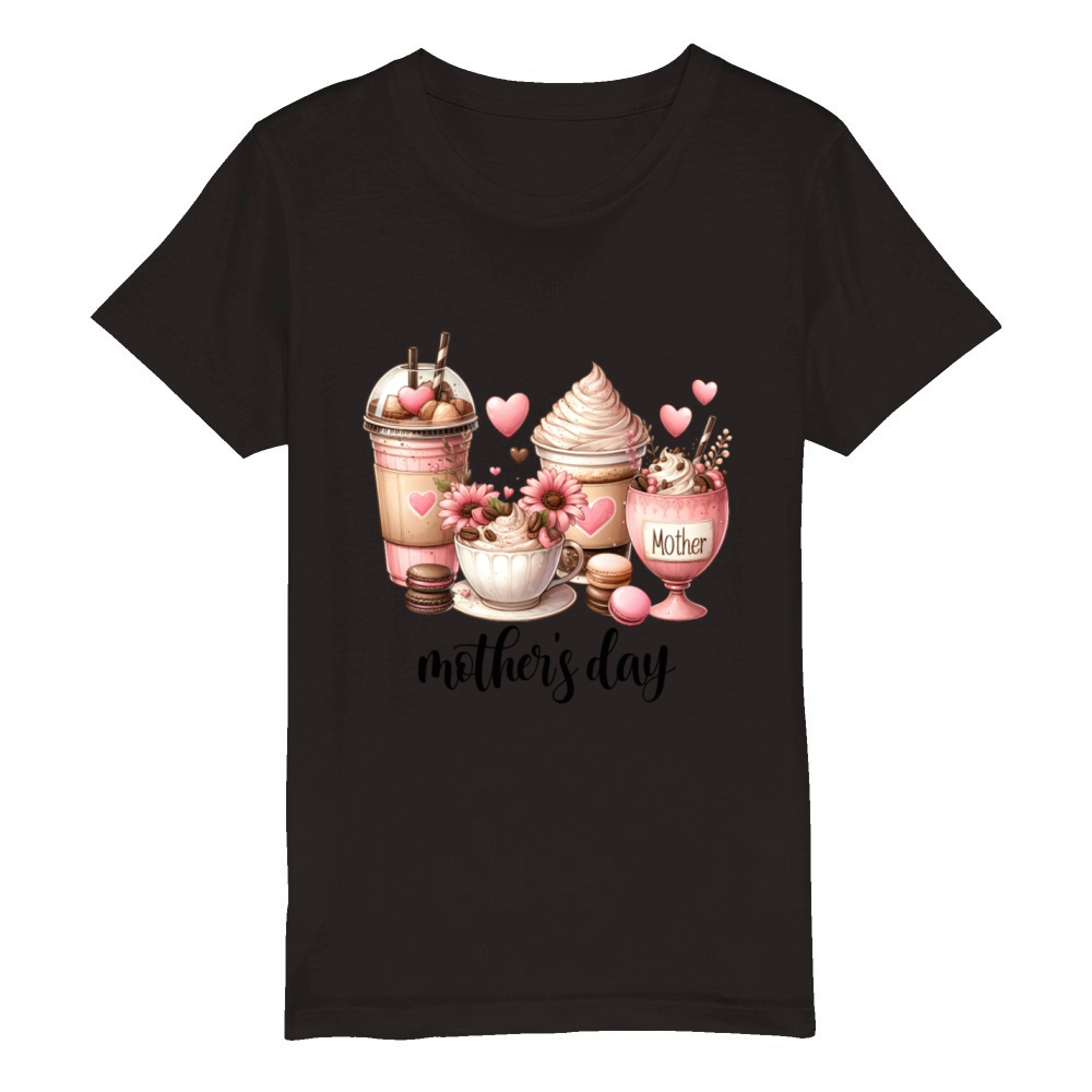 coffee mother day t shirt Organic Kids Crewneck T-shirt