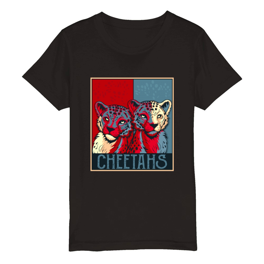 Retro Cheetah Lover Men Women Vintage Cheetah Organic Kids Crewneck T-shirt