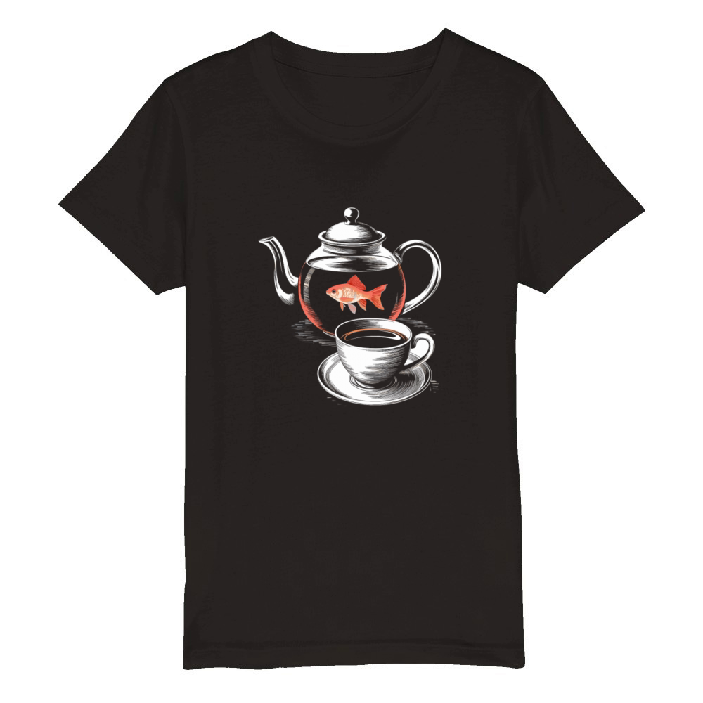 Twin Peaks A Fish In The Percolator Vintage Coffee Organic Kids Crewneck T-shirt