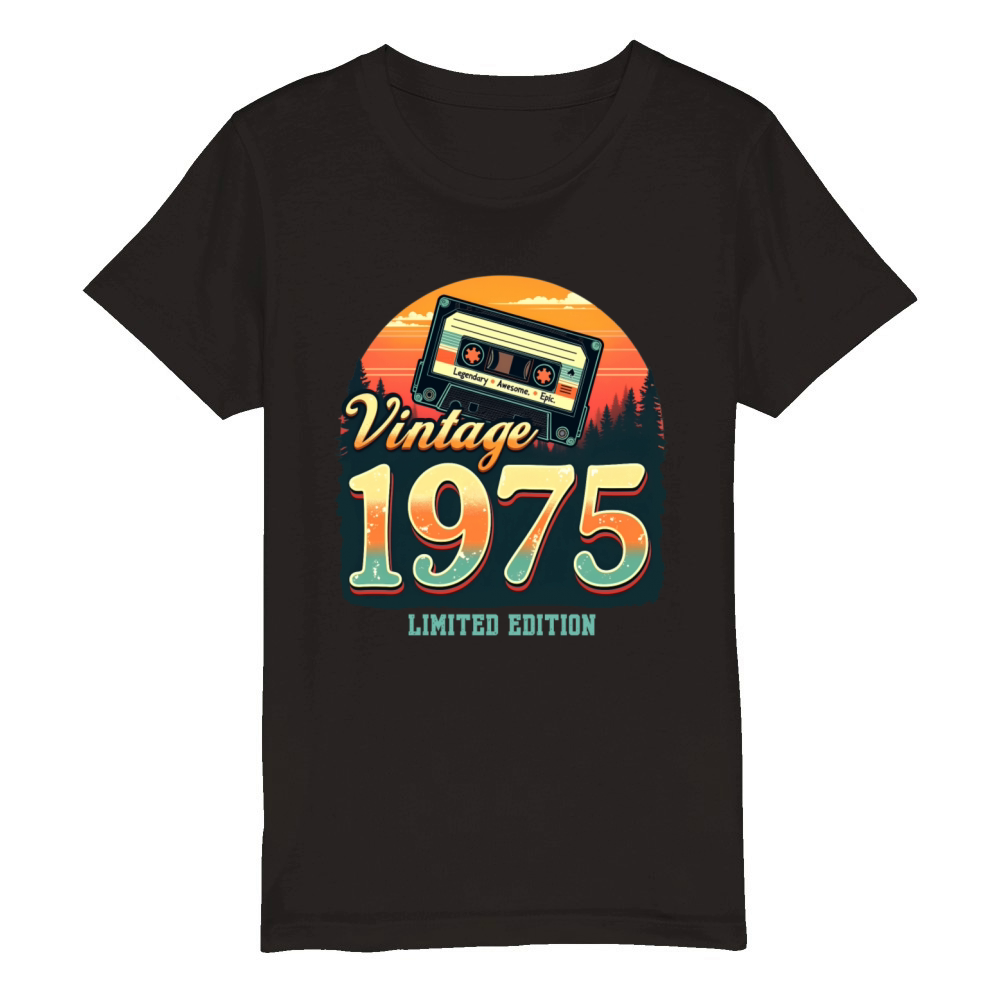 Vintage 1975 Limited Edition Organic Kids Crewneck T-shirt