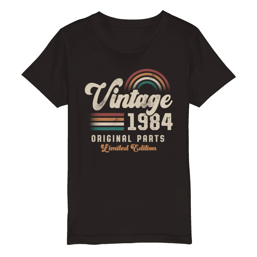 Vintage 1984 Birthday Retro Organic Kids Crewneck T-shirt