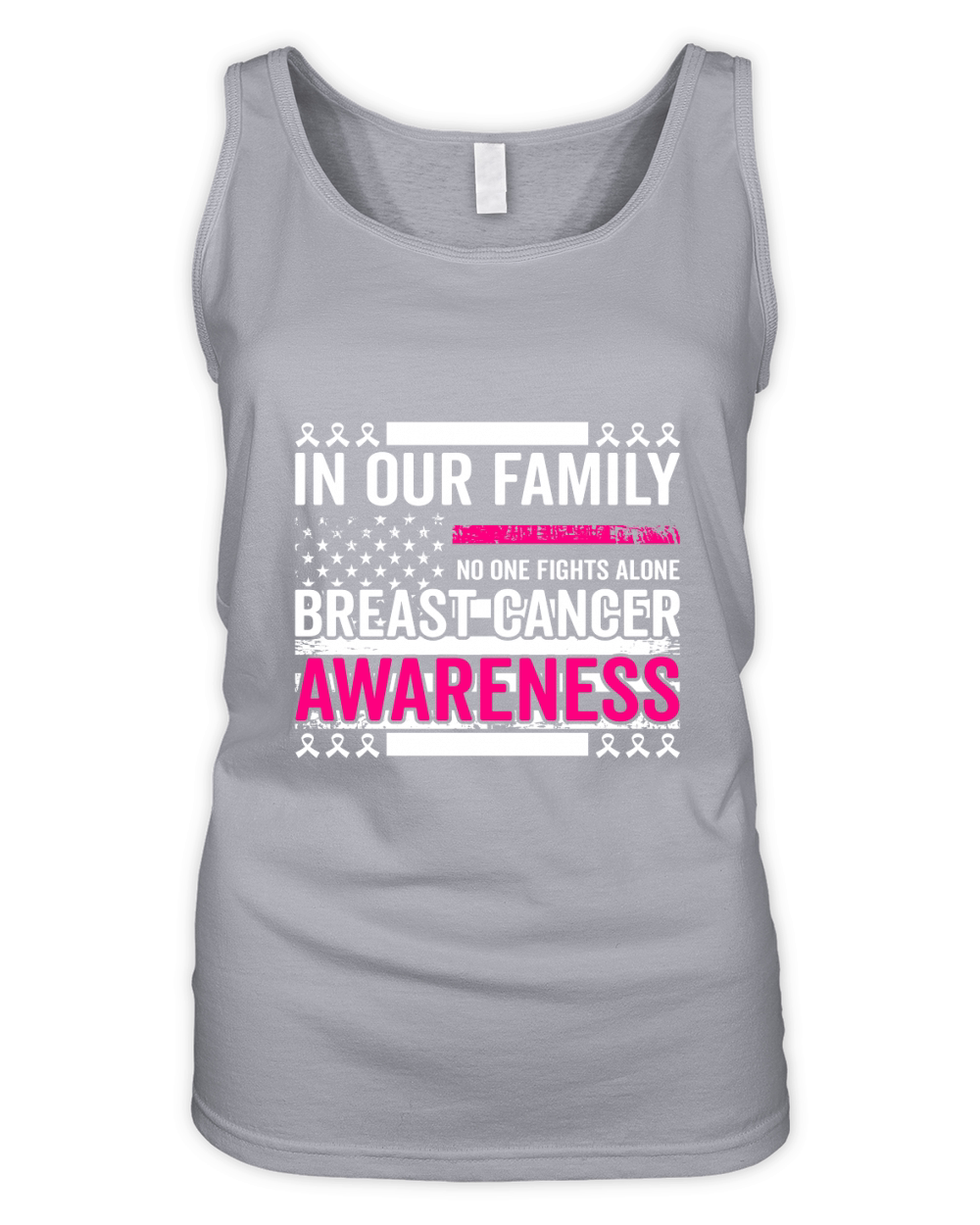 In our family no one fights alone breast cancer awareness Organic Women's Tank Top