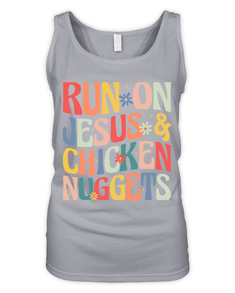 Run on Jesus and Chicken Nuggets Organic Women's Tank Top