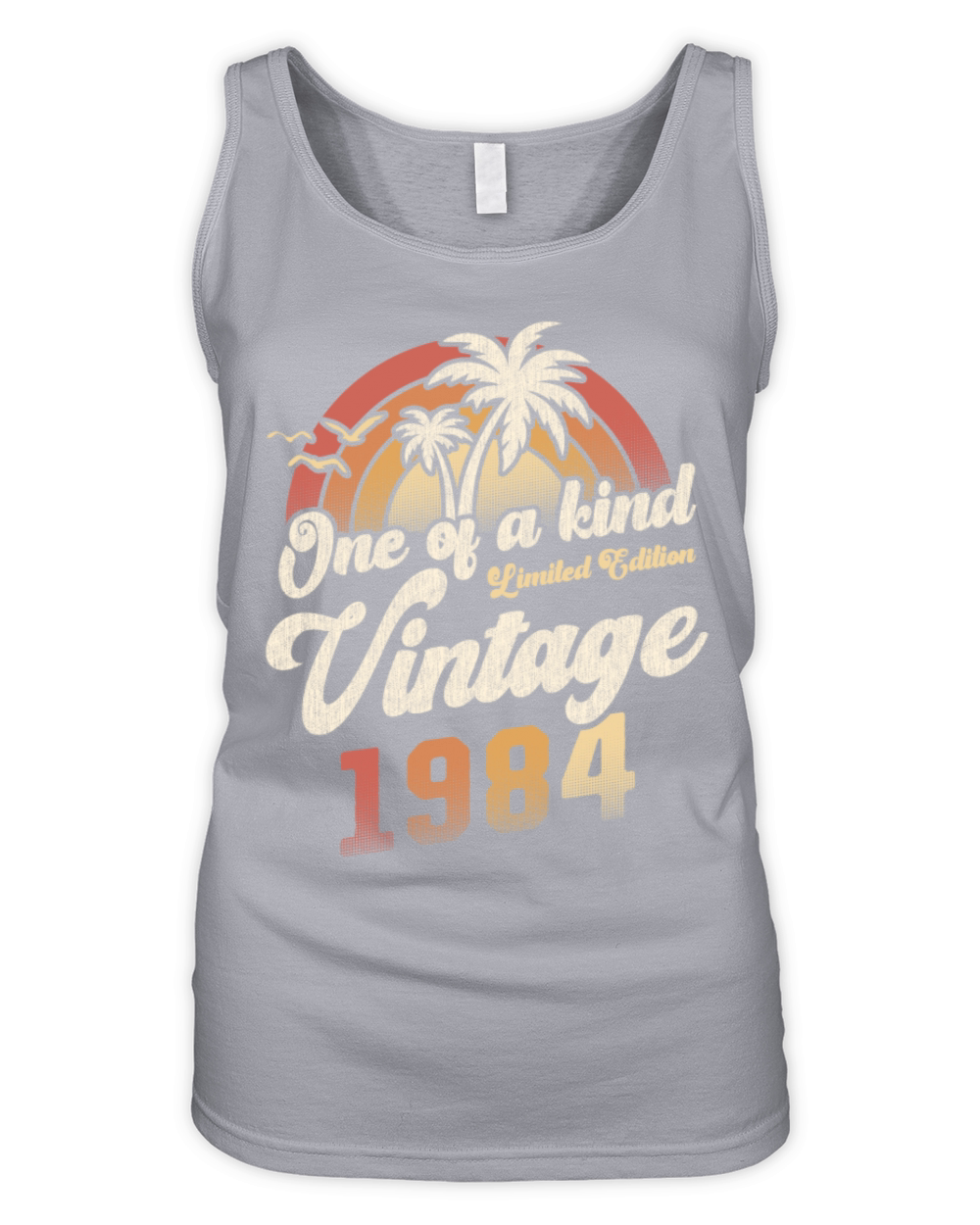 Vintage 1984 Birthday Palm Trees Organic Women's Tank Top