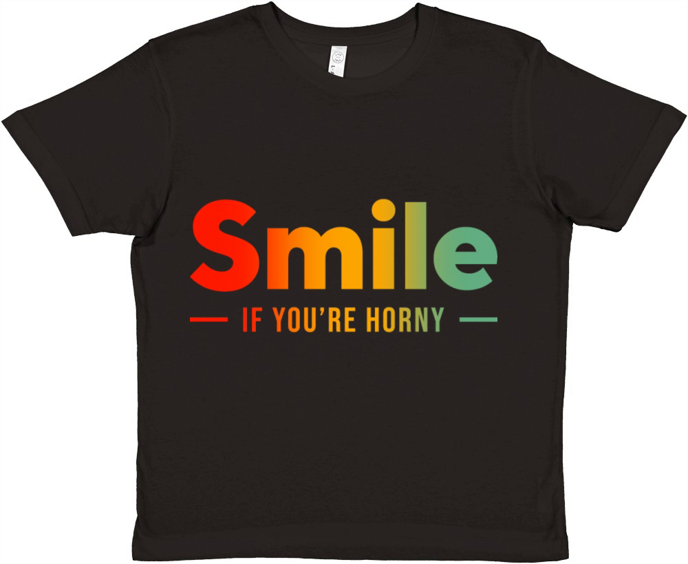 Smile If Youre Horny Funny Adult Premium Kids Crewneck T-shirt