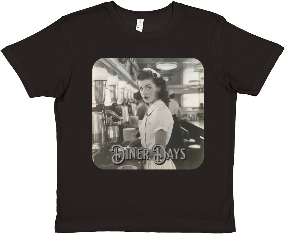 Vintage Diner Days Retro Design Premium Kids Crewneck T-shirt