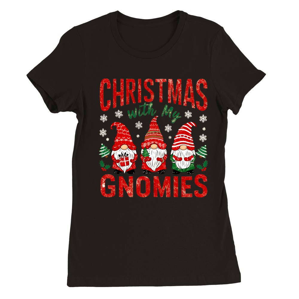 Christmas Gnomies Premium Womens Crewneck T-shirt