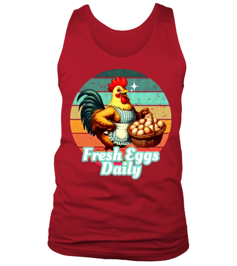 Humorous Chicken Retro Art Tank Top Unisex