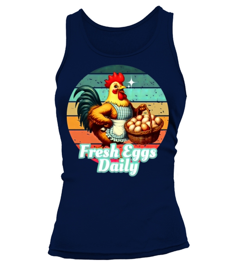 Humorous Chicken Retro Art Tank top Woman