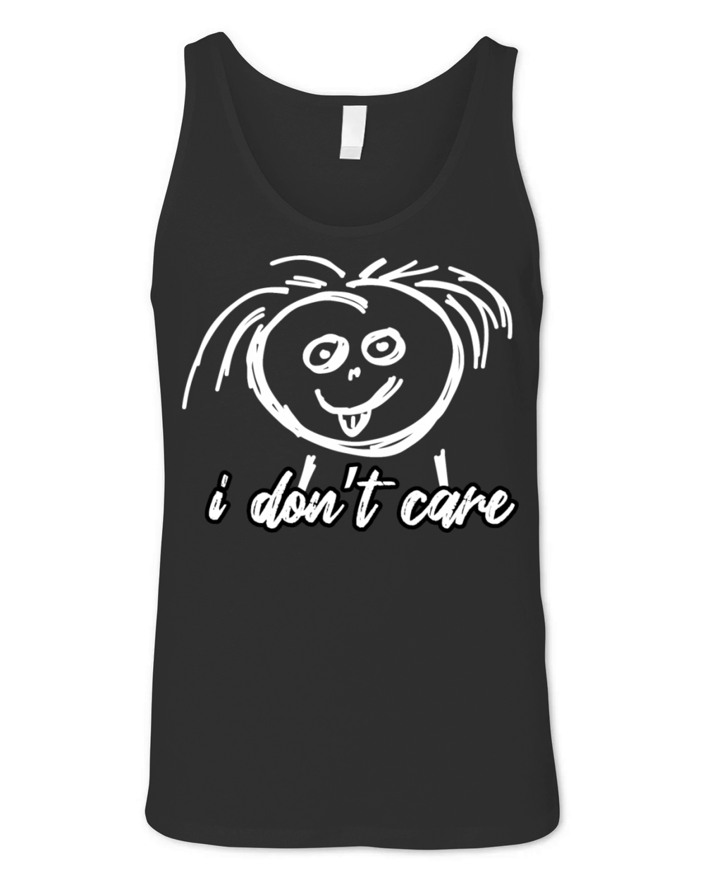 "I Dont Care" Funny Black T-Shirt Unisex Jersey Tank