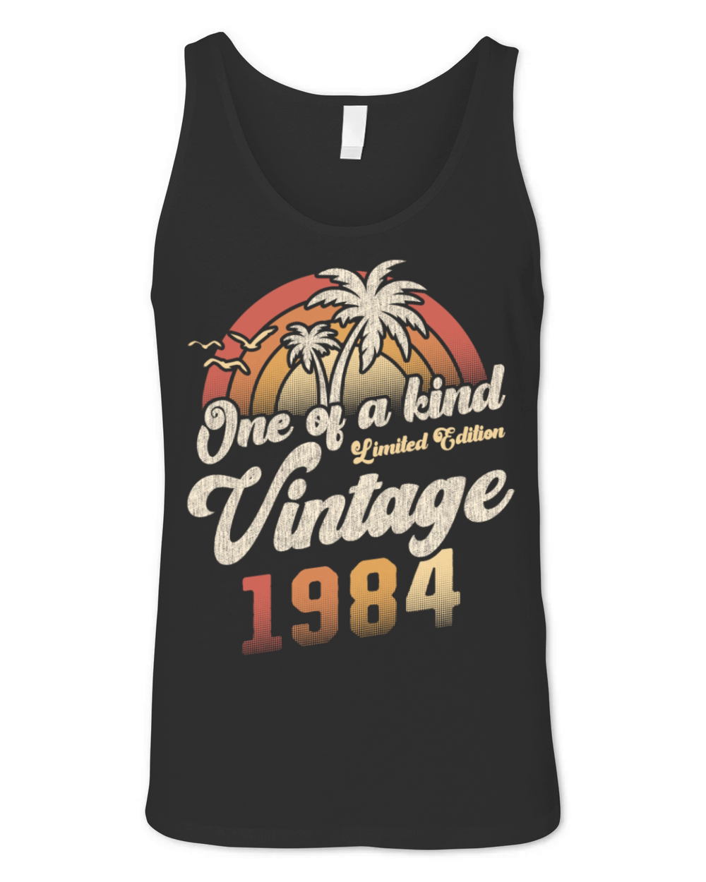 Vintage 1984 Birthday Palm Trees Unisex Jersey Tank