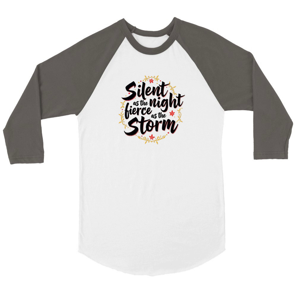 Inspirational Night and Storm Quote Unisex ¾ sleeve Raglan T-shirt