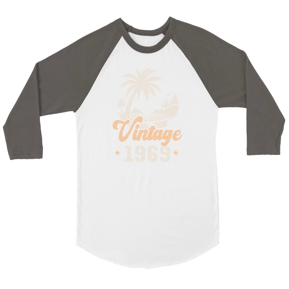 Vintage 1969 Birthday Palm Trees Unisex ¾ sleeve Raglan T-shirt