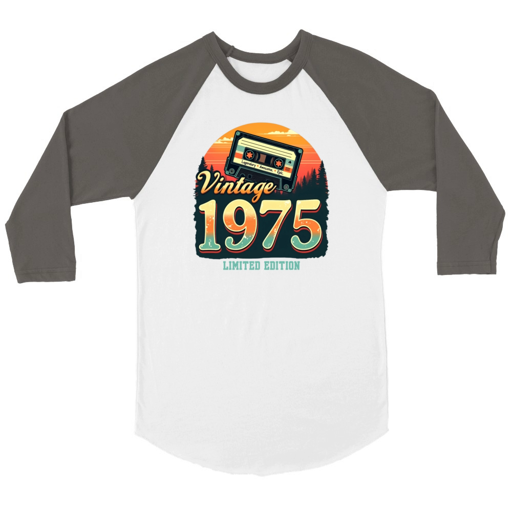 Vintage 1975 Limited Edition Unisex ¾ sleeve Raglan T-shirt