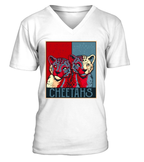Retro Cheetah Lover Men Women Vintage Cheetah V-Neck T-shirt