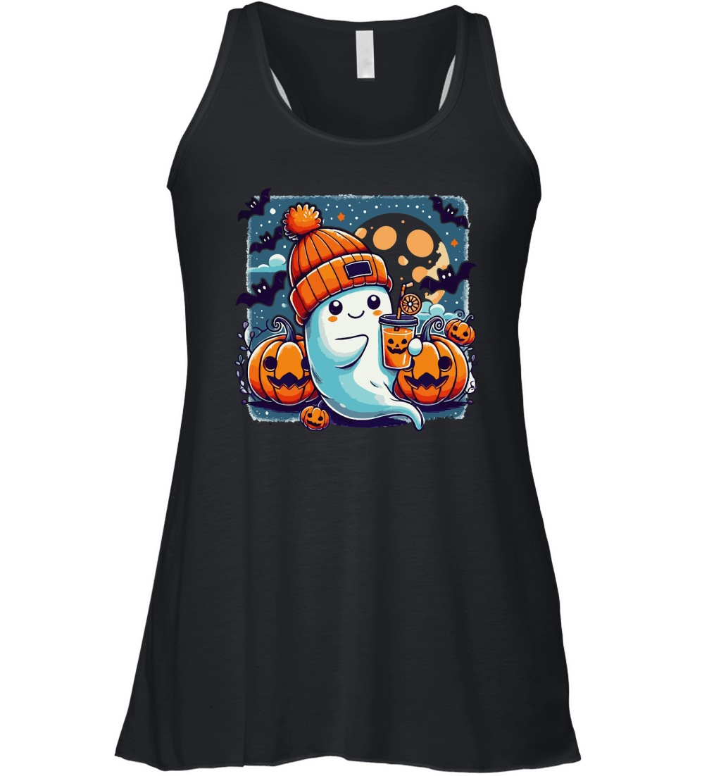 Cute Ghost PNG Halloween Sublimation Women's Flowy Tank Top