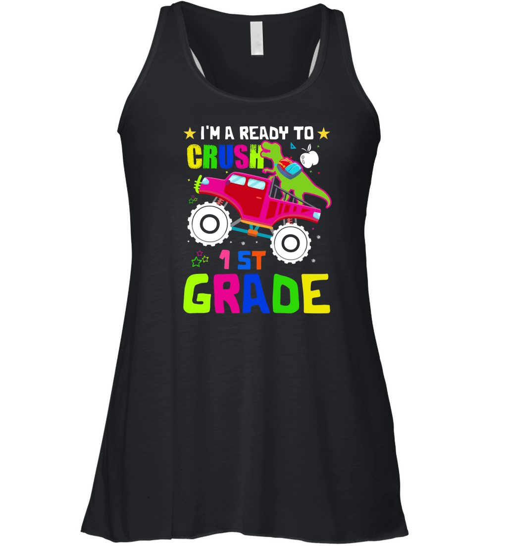 Im Ready To Crush 1st Grade Dinosaur Back To School Women's Flowy Tank Top
