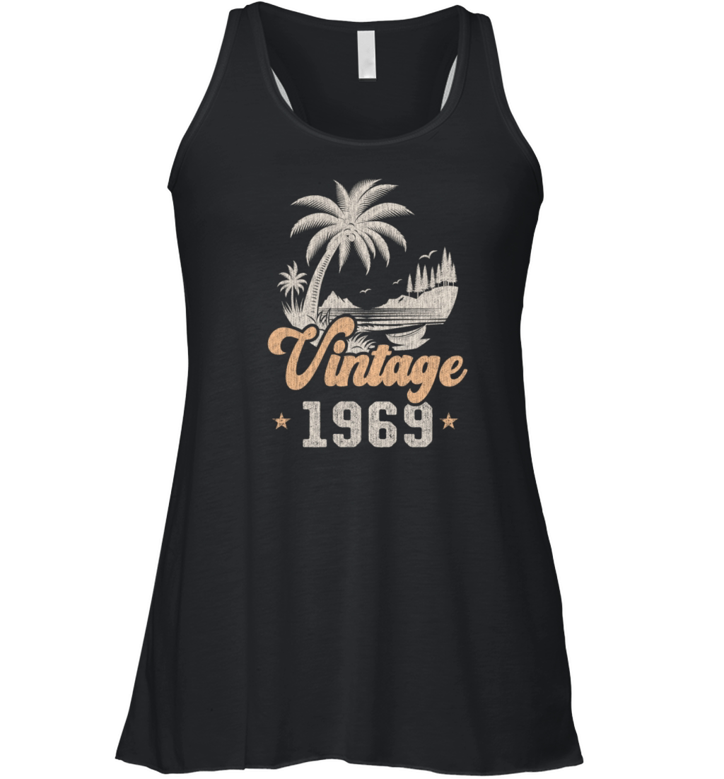 Vintage 1969 Birthday Palm Trees Women's Flowy Tank Top