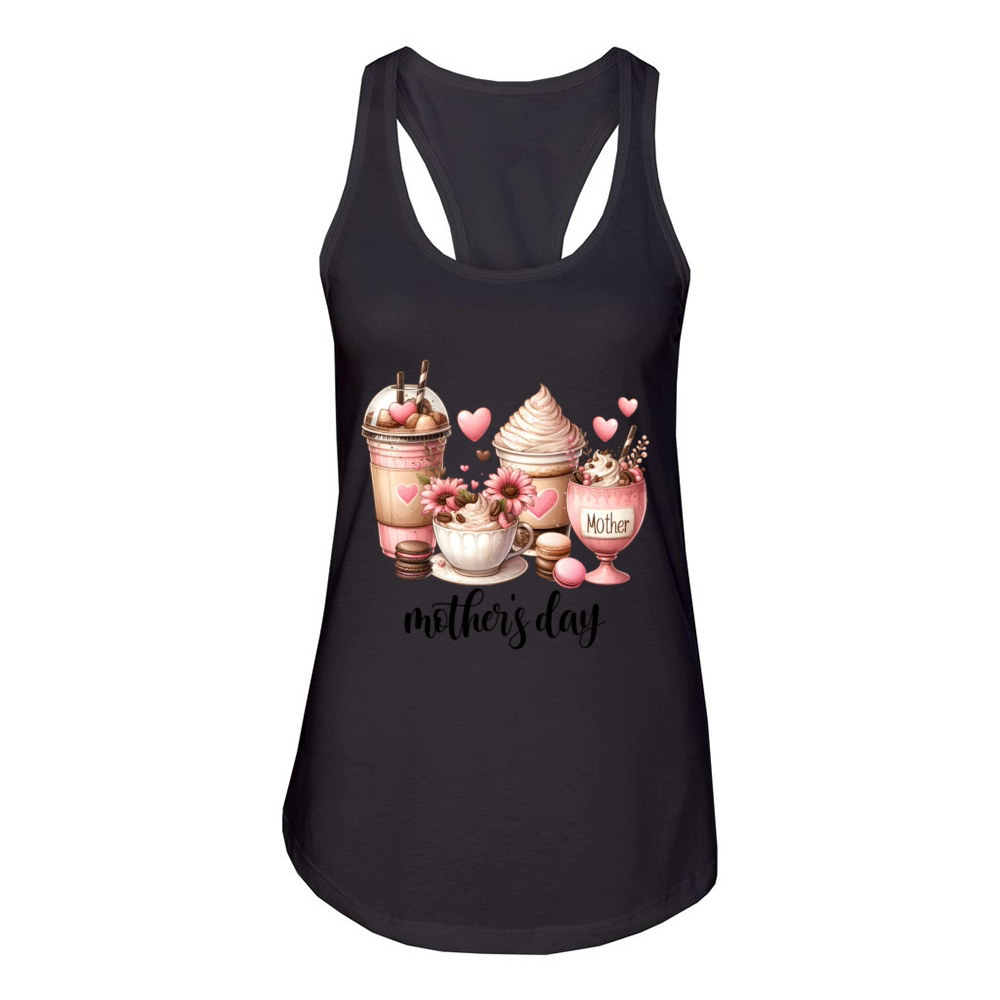 coffee mother day t shirt Women's Racerback Tank