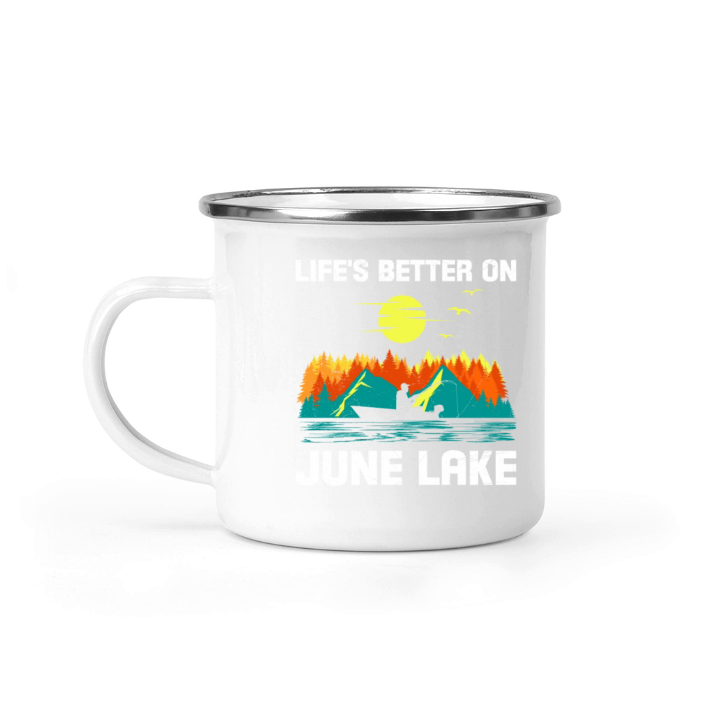 California LIFES BETTER ON JUNE LAKE Vintage Camping Mug