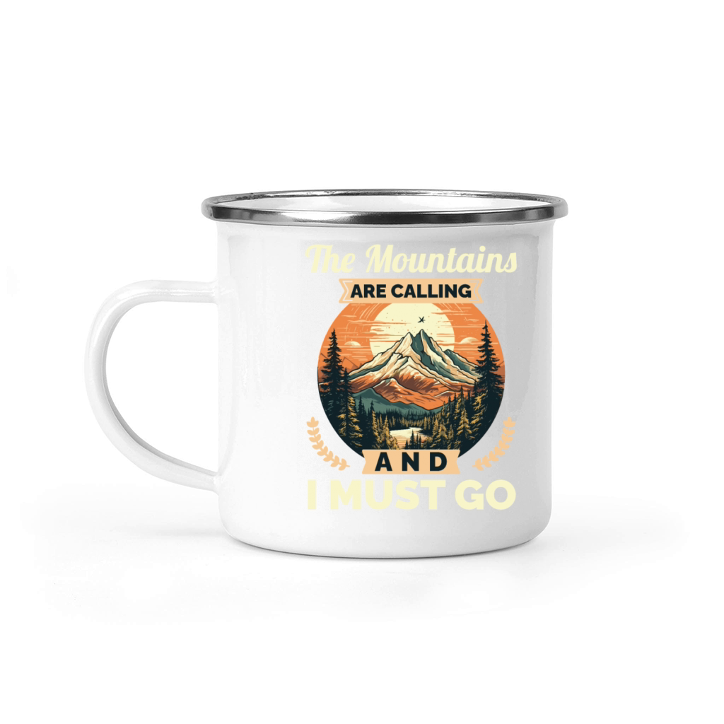 Retro Adventure Design The Mountains Are Calling Camping Mug