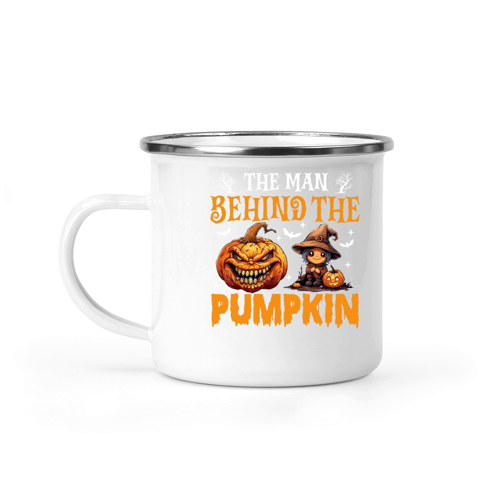 The Man Behind  The  Pumpkin Camping Mug