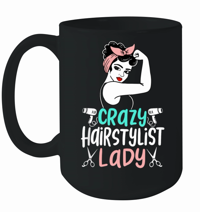 Cute Crazy Hairstylist Lady Funny Hair Salon Hair Ceramic Mug