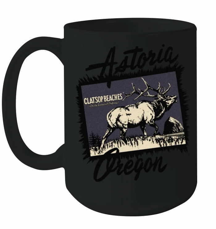 Vintage Astoria Oregon Elk Beach Ceramic Mug